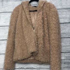 Tobi Jackets & Coats - Tobi Oversized Furry Cream/Beige ZIP Jacket Tobi Jackets & Coats - Tobi Oversized Furry Cream/Beige ZIP Jacket